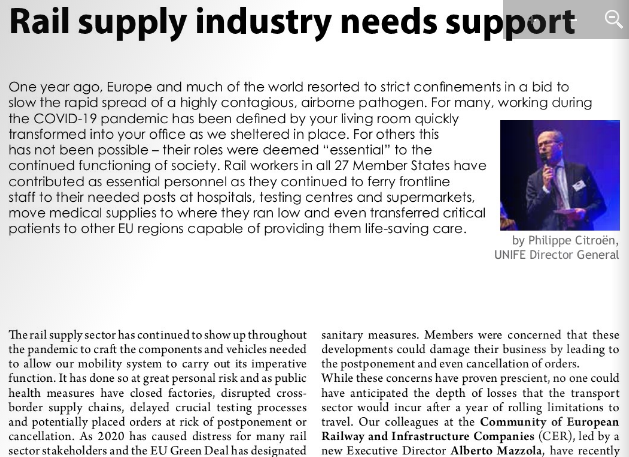 Rail supply industry needs support (Railway Pro)