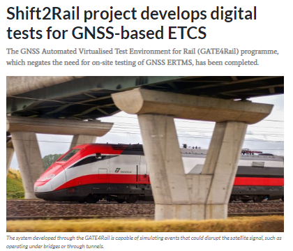 Shift2Rail project develops digital tests for GNSS-based ETCS (IRJ)