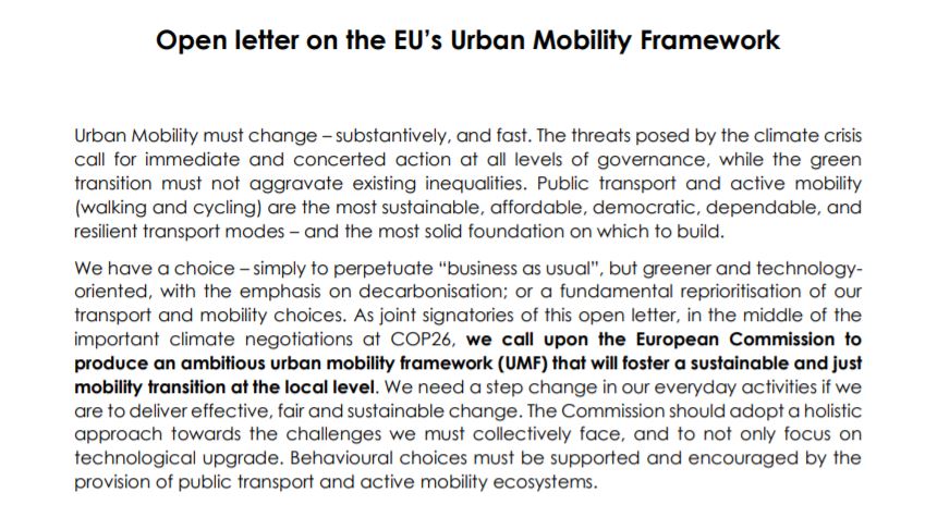 UNIFE teams up with transport associations in call for ambitious urban mobility framework