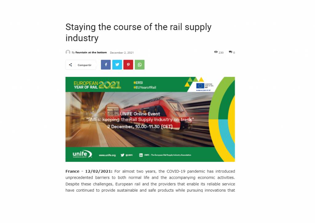 Keeping the direction of the rail supply industry