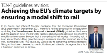 Achieving the EU’s climate targets by ensuring a modal shft to rail (Railway Pro)