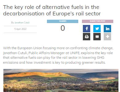 The key role of alternative fuels in the decarbonisation of Europe’s rail sector (Global Railway Review)