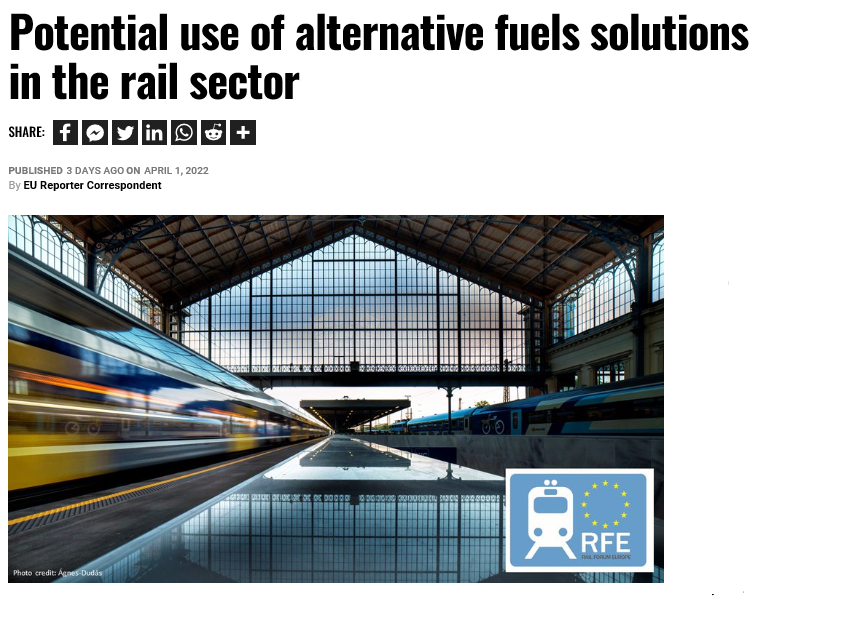 Potential use of alternative fuels solutions in the rail sector (Eureporter)