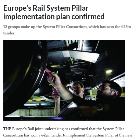 Europe’s Rail System Pillar implementation plan confirmed (IRJ)