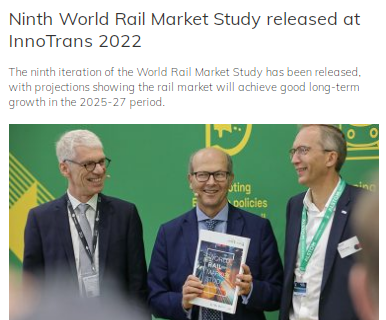 Ninth World Rail Market Study released at InnoTrans 2022 (Global Railway Review)