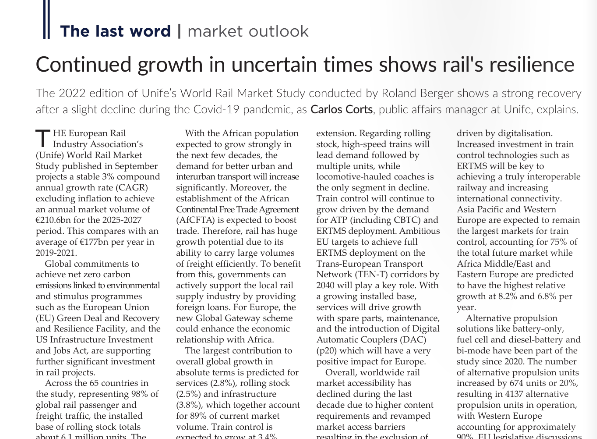 Continued growth in uncertain times shows rail’s resilience (IRJ)