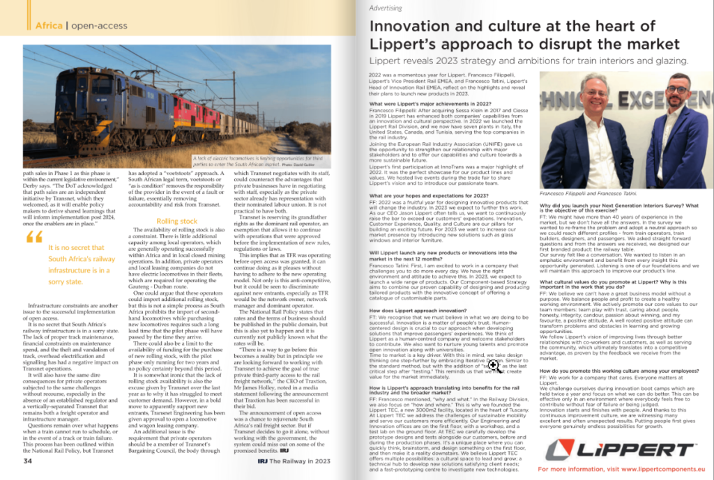 Innovation and culture at the heart of Lippert’s approach to disrupt the market (IRJ)