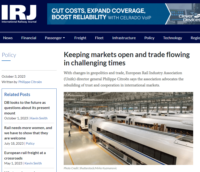 Keeping markets open and trade flowing in challenging times (IRJ)