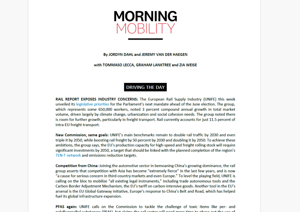 POLITICO Morning Mobility: Driving the day