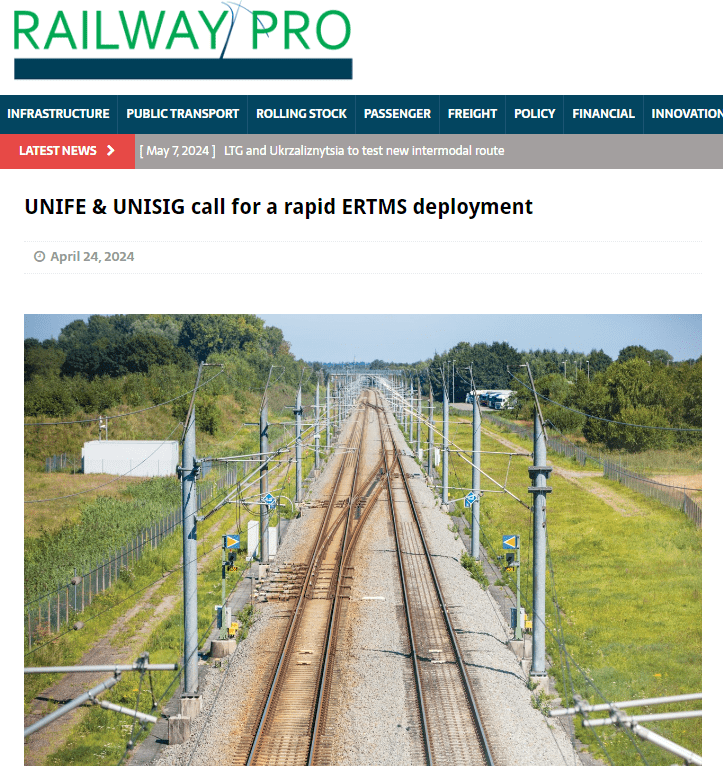 UNIFE & UNISIG call for a rapid ERTMS deployment