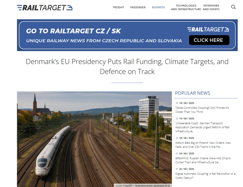 Denmark’s EU Presidency Puts Rail Funding, Climate Targets, and Defence on Track (RailTarget.eu)