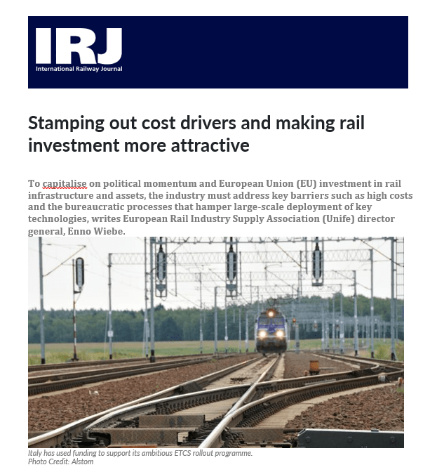 Stamping out cost drivers and making rail investment more attractive (IRJ)