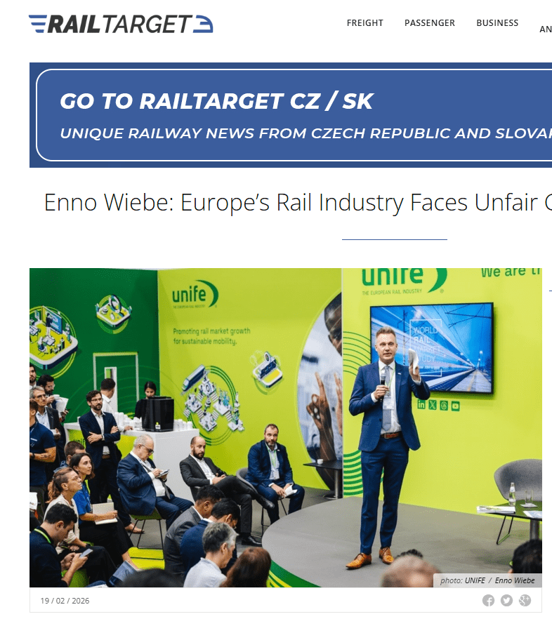 Enno Wiebe: Europe’s Rail Industry Faces Unfair Global Competition (RailTarget)