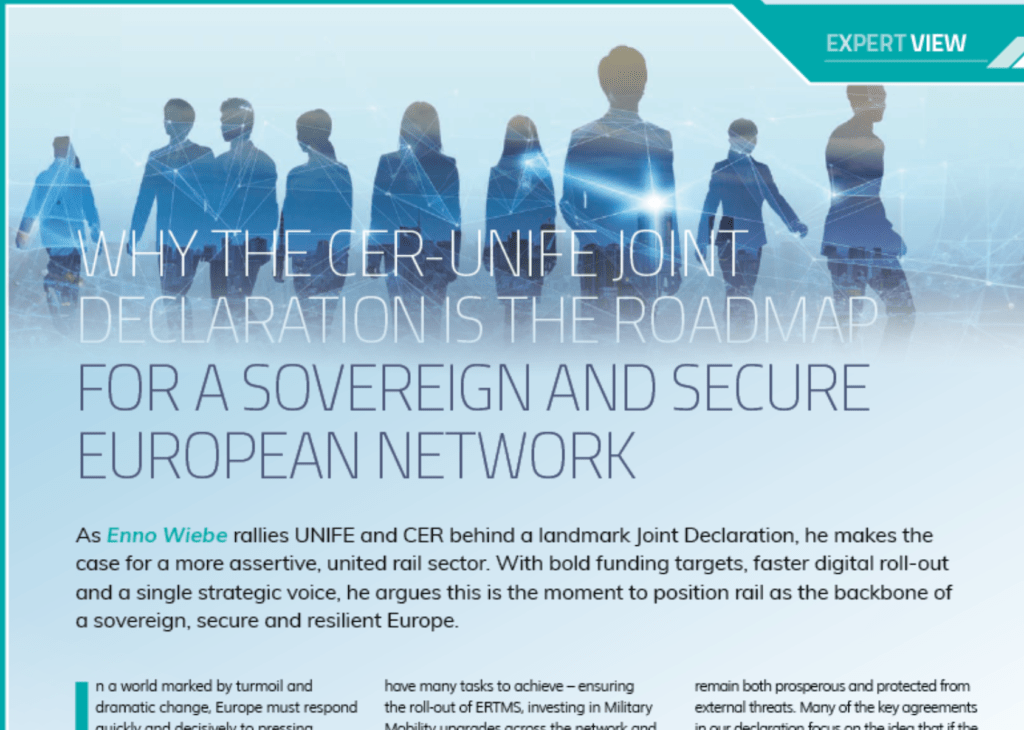 Why the CER-UNIFE Joint Declaration is the roadmap for a sovereign and secure European network (Global Railway Review)