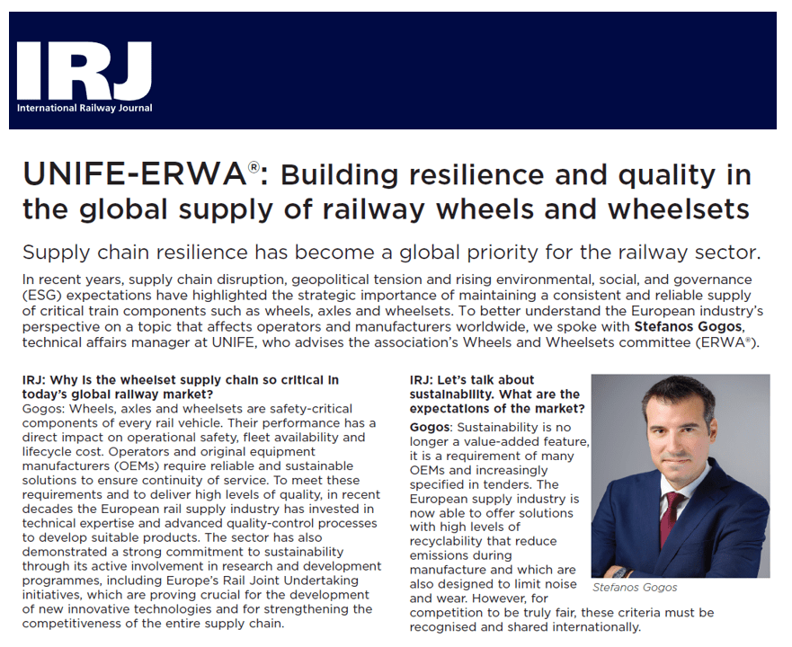 Building resilience and quality in the global supply of railway wheels and wheelsets (IRJ)