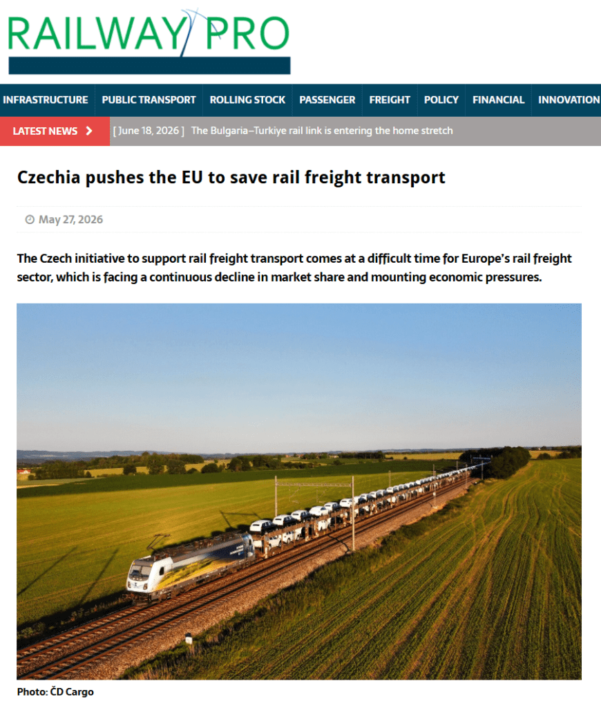Czechia pushes the EU to save rail freight transport (RailwayPRO)