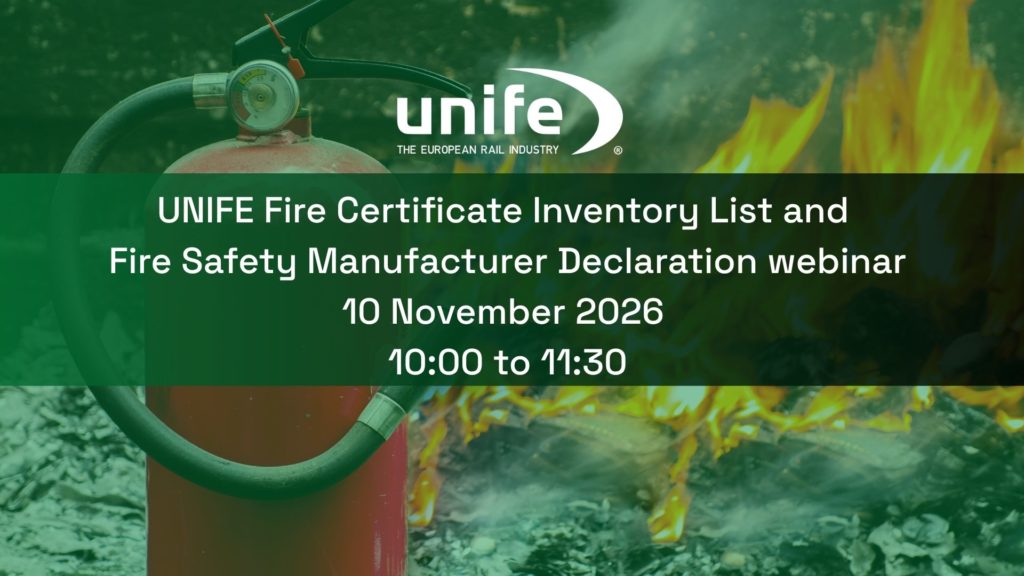 UNIFE Fire Certificate Inventory List and Fire Safety Manufacturer Declaration webinar